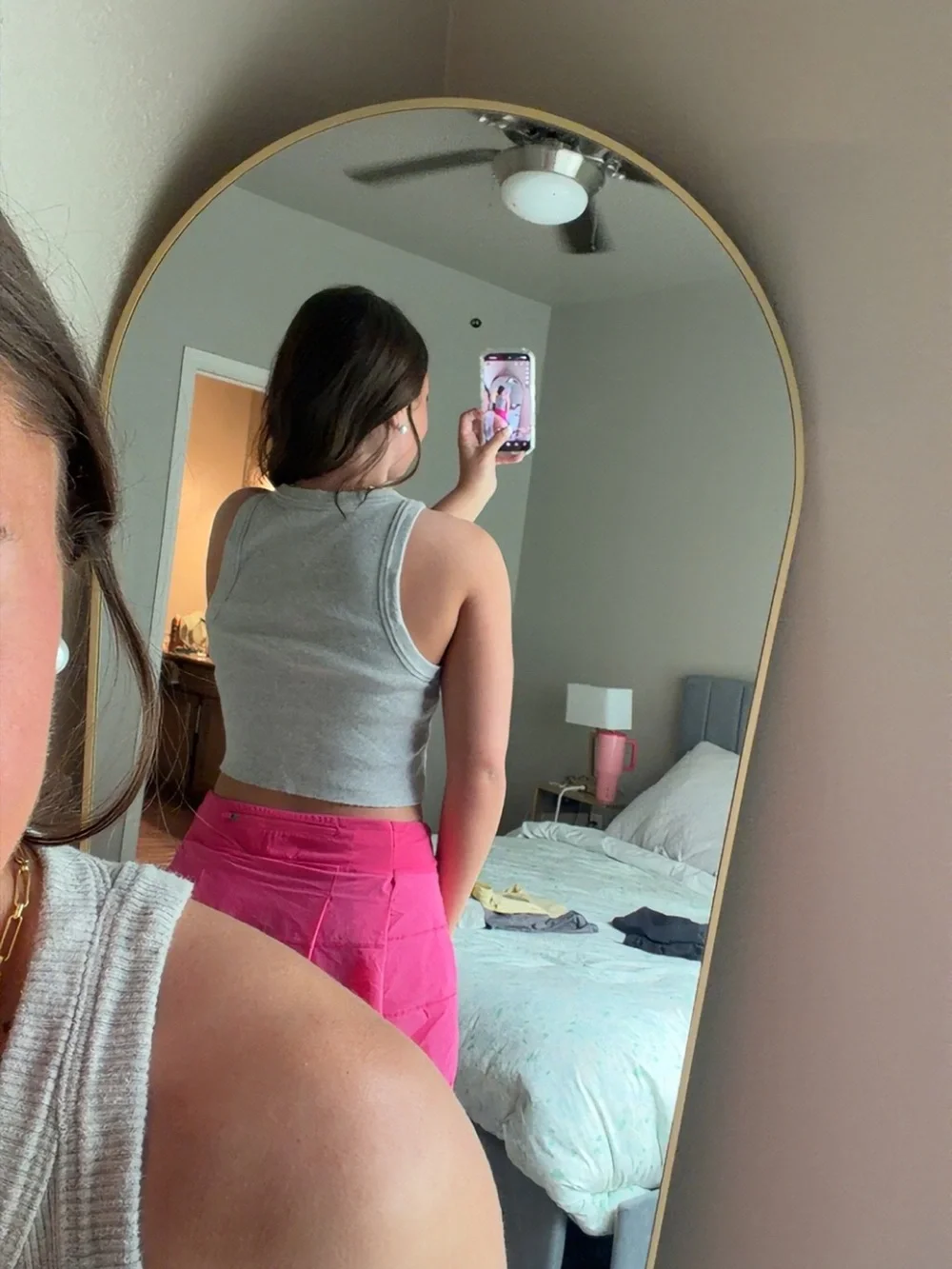 aerie Light Gray Ribbed Cropped Tank - Picture 2 of 2